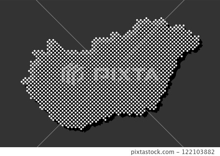 Vector map Hungary for points, dotted template Vector map Hungary for points, dotted template 122103882