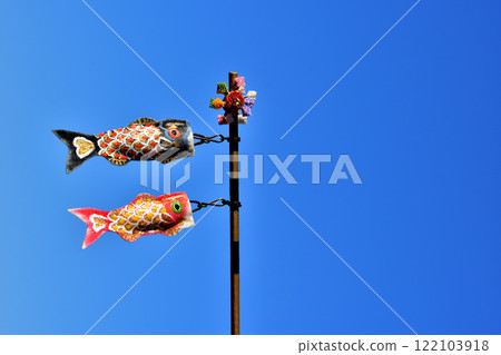 Blue sky carp streamer image Blue sky carp streamer image 122103918