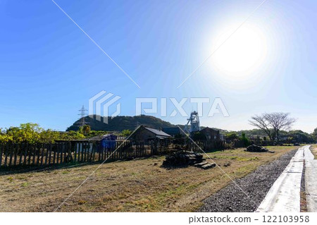 "Meiji Industrial Revolution Heritage Sites of Japan" with a clear autumn sky as a backdrop - Manda Mine Station (Arao City) 122103958