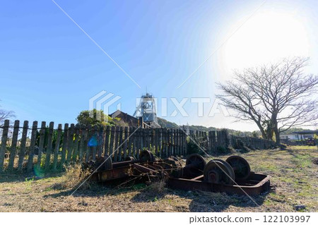 A view of the "Meiji Industrial Revolution Heritage Sites of Japan" with a clear autumn sky in the background, Manda Pit Station (Arao City) 122103997