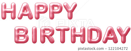 3D image_balloon_HAPPY BIRTHDAY_pink 122104272
