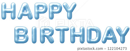 3D image_balloon_HAPPY BIRTHDAY_light blue 3D image_balloon_HAPPY BIRTHDAY_light blue 122104273