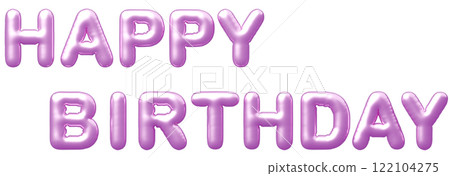 3D image_balloon_HAPPY BIRTHDAY_purple 3D image_balloon_HAPPY BIRTHDAY_purple 122104275