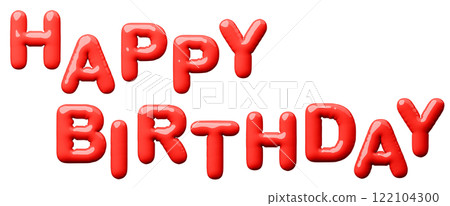 3D圖像_氣球_生日快樂_紅色 3D圖像_氣球_生日快樂_紅色 122104300