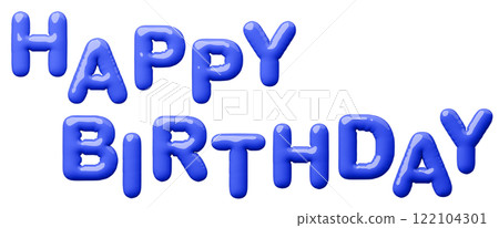 3D圖像_氣球_生日快樂_藍色 3D圖像_氣球_生日快樂_藍色 122104301