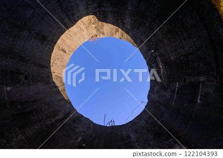 View from the chimney: Scenery around the "Meiji Industrial Revolution Heritage Sites of Japan" with a clear autumn sky as a backdrop: Manda Mine Station (Arao City) 122104393