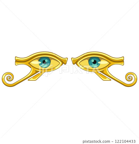Eye of the god Horus, Egyptian protection amulet 122104433