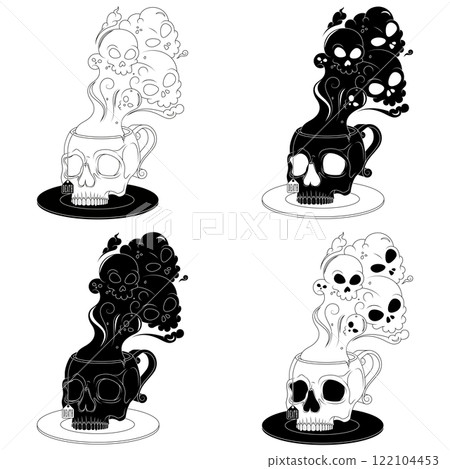 Skull Shaped Tea Cup With Toxic Death Smoke Skull Shaped Tea Cup With Toxic Death Smoke 122104453
