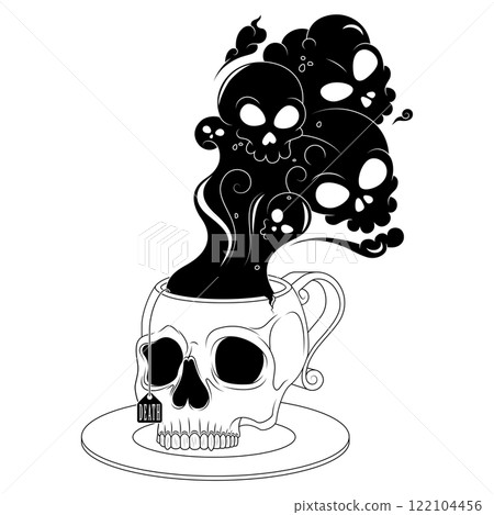 Skull Shaped Tea Cup With Toxic Death Smoke Skull Shaped Tea Cup With Toxic Death Smoke 122104456