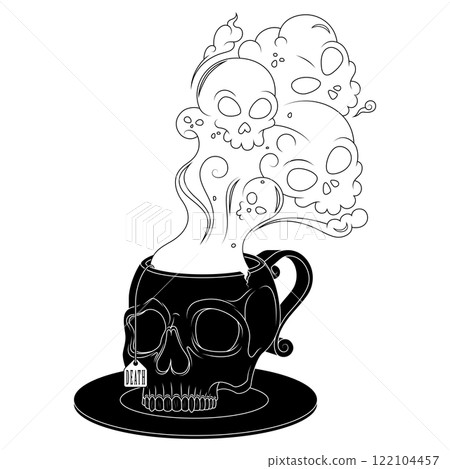 Skull Shaped Tea Cup With Toxic Death Smoke Skull Shaped Tea Cup With Toxic Death Smoke 122104457