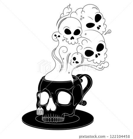Skull Shaped Tea Cup With Toxic Death Smoke Skull Shaped Tea Cup With Toxic Death Smoke 122104458