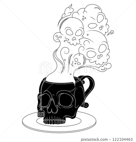 Skull Shaped Tea Cup With Toxic Death Smoke 122104463