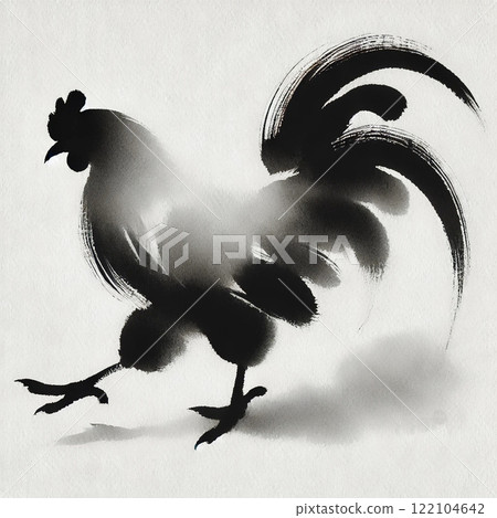 Chicken ink painting illustration - Stock Illustration [122104642] - PIXTA