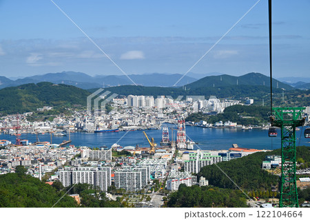 [Korea/South Gyeongsang Province] Tongyeong cityscape as seen from the Tongyeong cable car 122104664