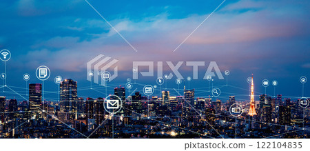 Modern cities and communication networks Horizontal visuals for banners and advertisements Modern cities and communication networks Horizontal visuals for banners and advertisements 122104835