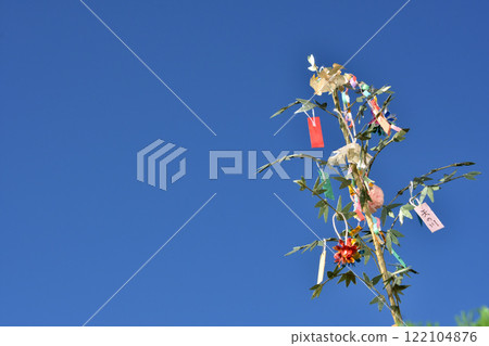 Blue sky Tanabata decoration image Blue sky Tanabata decoration image 122104876