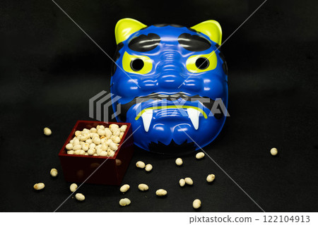Demon masks and bean throwing on Setsubun 122104913