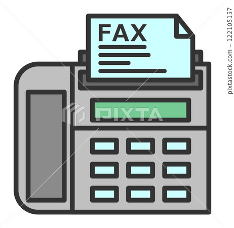 Illustration of a fax machine for writing and sending/receiving text Illustration of a fax machine for writing and sending/receiving text 122105157