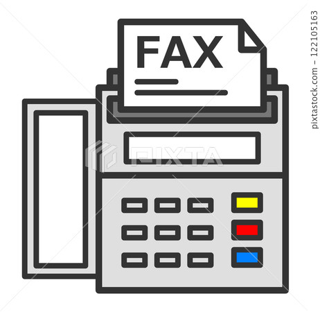Illustration of a fax machine for writing and sending/receiving text 122105163