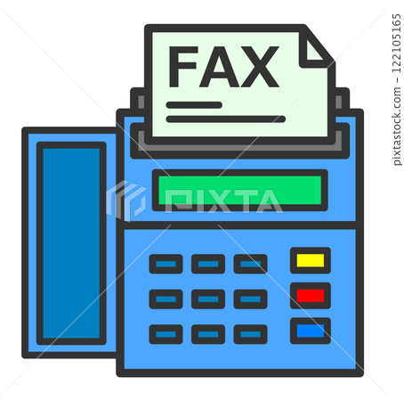 Illustration of a fax machine for writing and sending/receiving text Illustration of a fax machine for writing and sending/receiving text 122105165