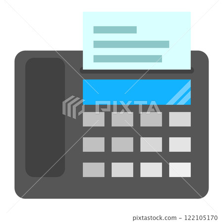 Illustration of a fax machine for writing and sending/receiving text Illustration of a fax machine for writing and sending/receiving text 122105170