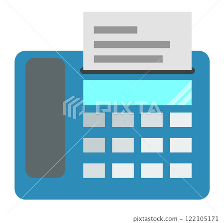 Illustration of a fax machine for writing and sending/receiving text 122105171