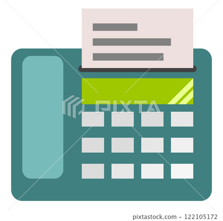 Illustration of a fax machine for writing and sending/receiving text 122105172