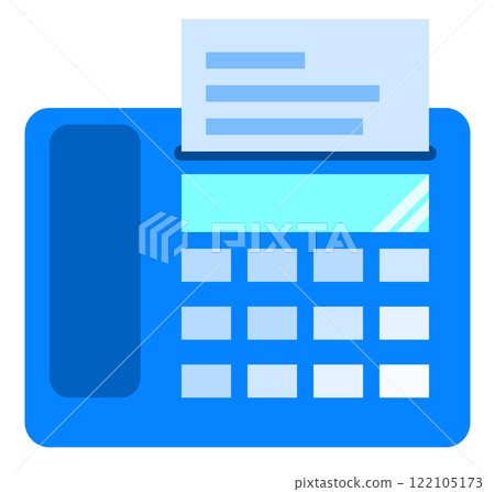 用於發送和接收文字的傳真機的插圖 用於發送和接收文字的傳真機的插圖 122105173