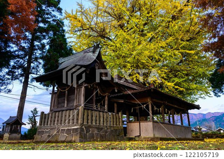 Tsurunoshino Shrine and Ginkgo Trees "Tsurunoshino Shrine" 122105719