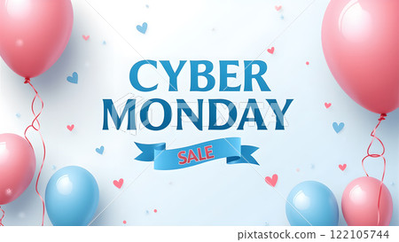 Cyber Monday Sale blue background 122105744