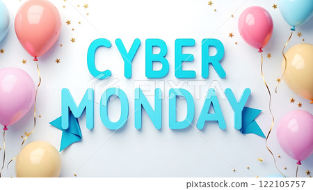 Cyber Monday Sale blue background 122105757