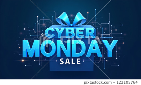 Cyber Monday Sale blue background 122105764