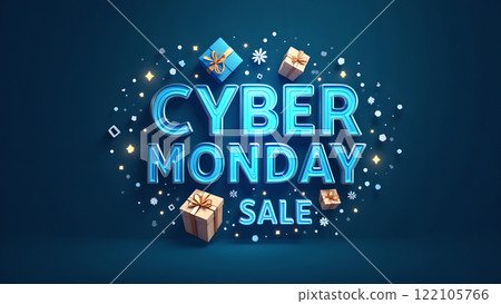 Cyber Monday Sale blue background 122105766