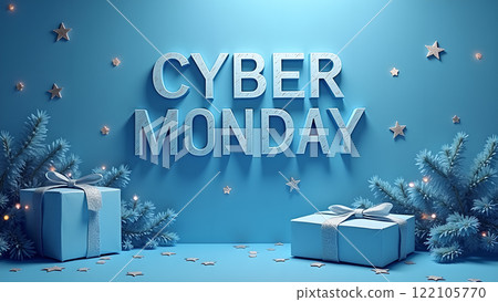 Cyber Monday Sale blue background 122105770