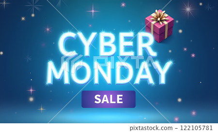 Cyber Monday Sale blue background 122105781
