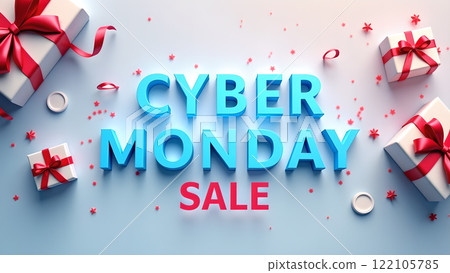 Cyber Monday Sale blue background 122105785