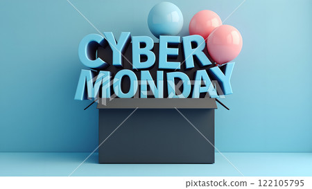 Cyber Monday Sale blue background 122105795