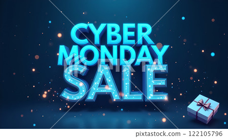 Cyber Monday Sale blue background 122105796