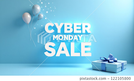 Cyber Monday Sale blue background 122105800