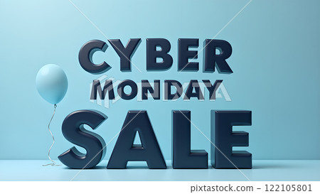 Cyber Monday Sale blue background 122105801