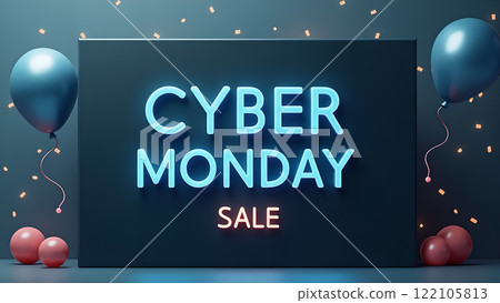 Cyber Monday Sale blue background 122105813