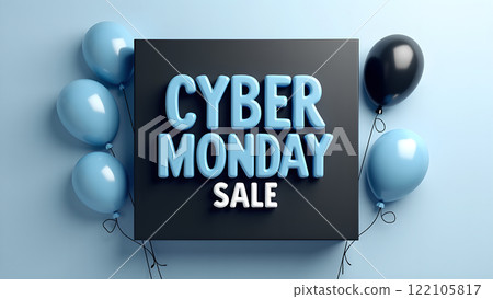 Cyber Monday Sale blue background 122105817