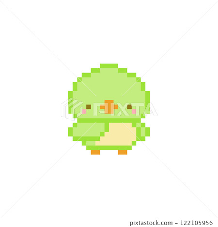 Yellow-green bird pixel art 122105956