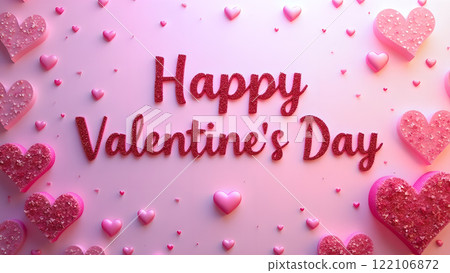 happy valentine day love pink background 122106872