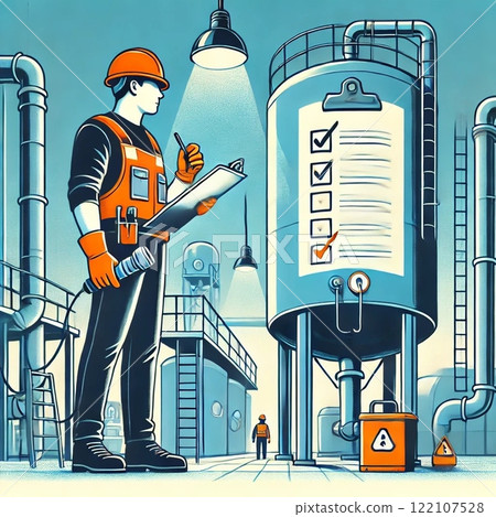 員工檢查罐體工作狀況 122107528