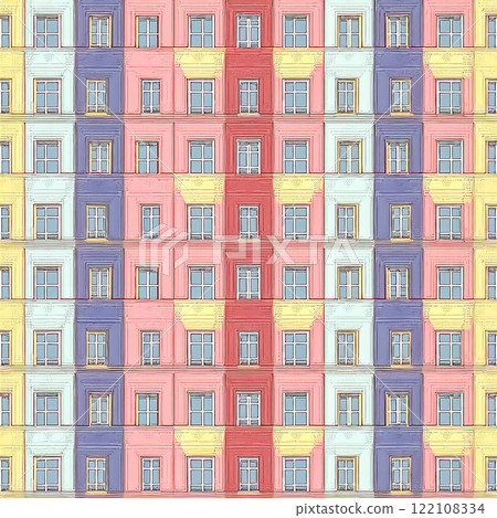 Repeated seamless window illustration material 122108334