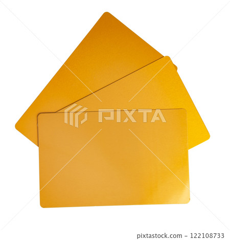 Gold metal business card isolated on the white 122108733