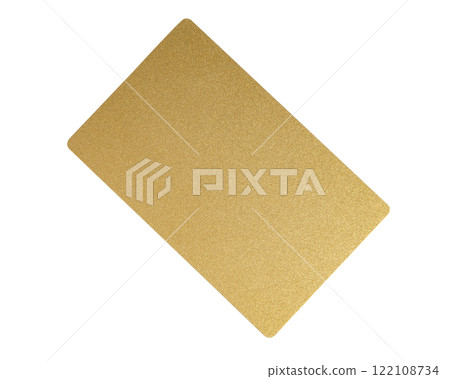 Gold metal business card isolated on the white 122108734