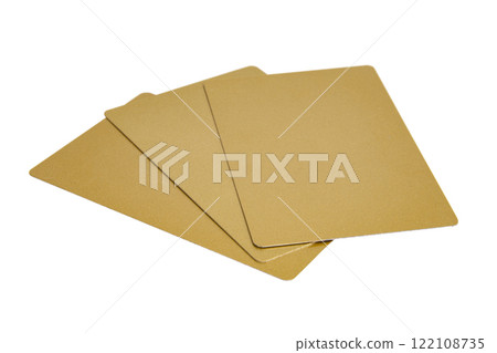 Gold metal business card isolated on the white 122108735