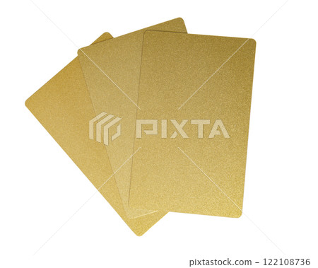 Gold metal business card isolated on the white 122108736